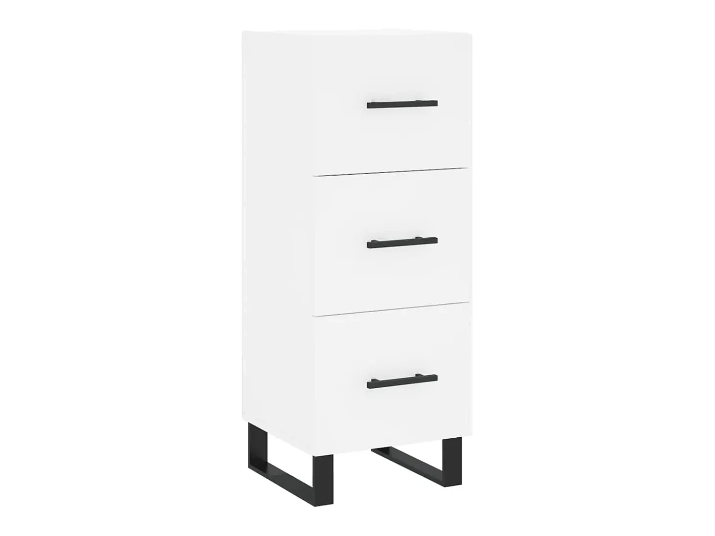 Aparador alto madera contrachapada blanco 34,5x34x180 cm