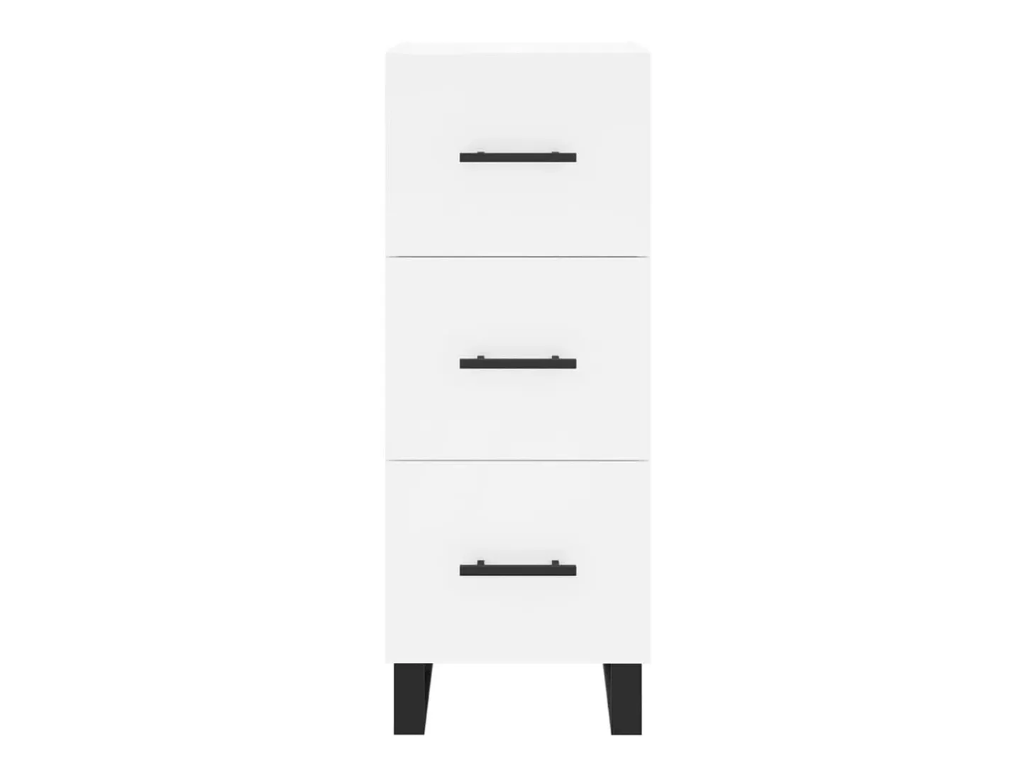 Aparador alto madera contrachapada blanco 34,5x34x180 cm