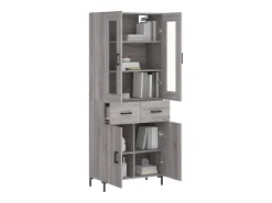 Aparador alto madera contrachapada gris sonoma 69,5x34x180 cm