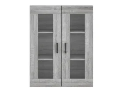 Aparador alto madera contrachapada gris sonoma 69,5x34x180 cm