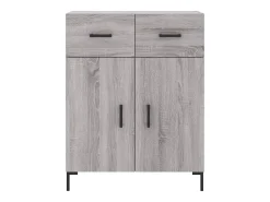 Aparador alto madera contrachapada gris sonoma 69,5x34x180 cm