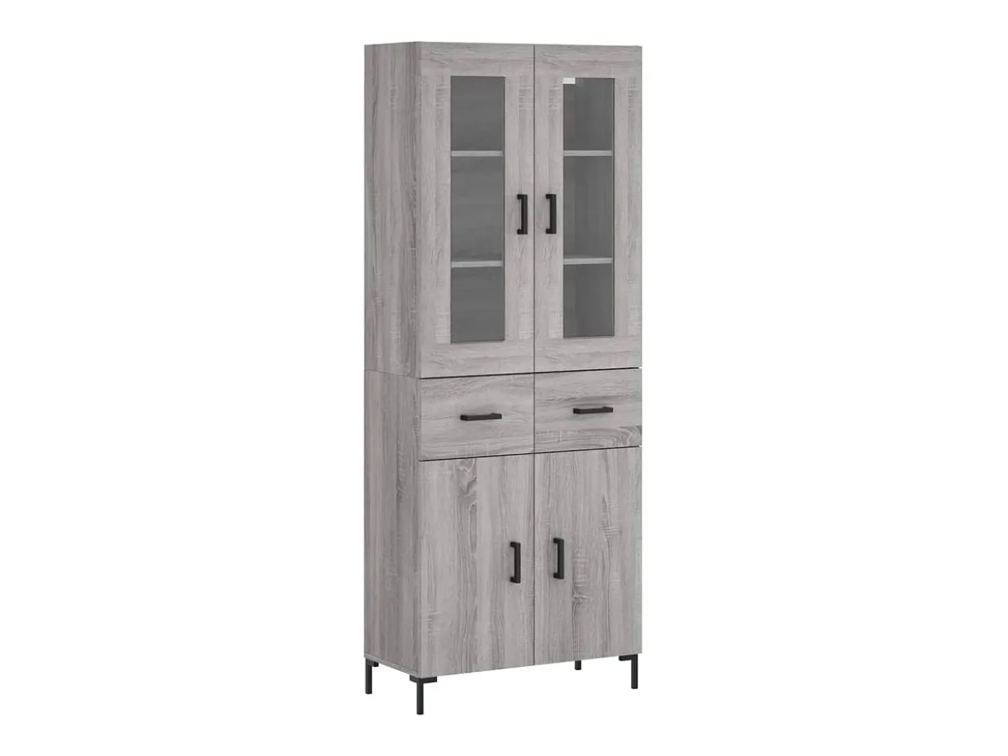 Aparador alto madera contrachapada gris sonoma 69,5x34x180 cm