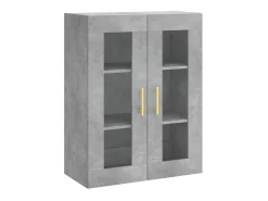 Aparador alto madera contrachapada gris hormigón 69,5x34x180 cm ES50525