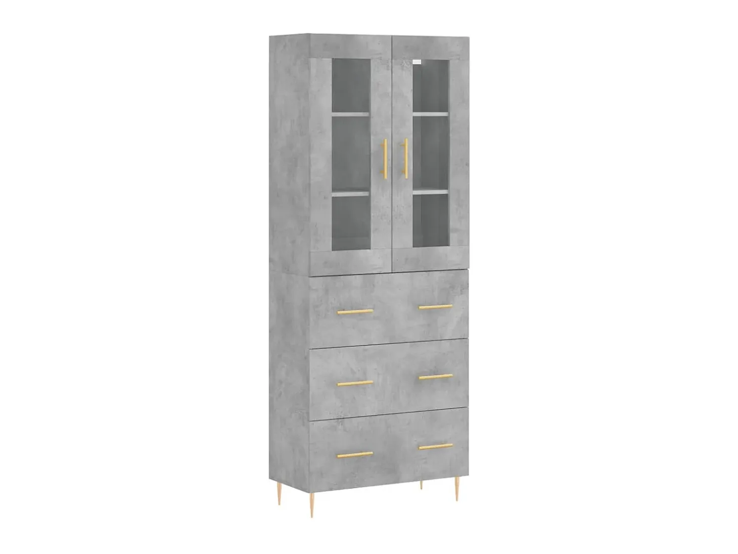 Aparador alto madera contrachapada gris hormigón 69,5x34x180 cm ES50525