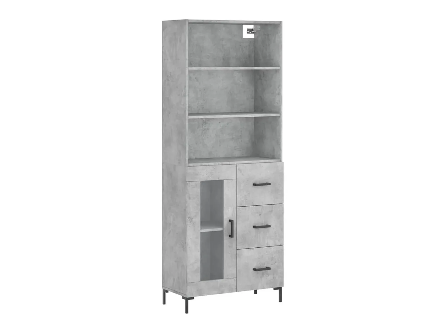 Aparador alto madera contrachapada gris hormigón 69,5x34x180 cm ES46869