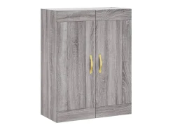 Aparador alto madera contrachapada gris sonoma 69,5x34x180 cm ES62101
