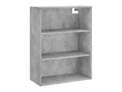 Aparador alto madera contrachapada gris hormigón 69,5x34x180 cm ES19598