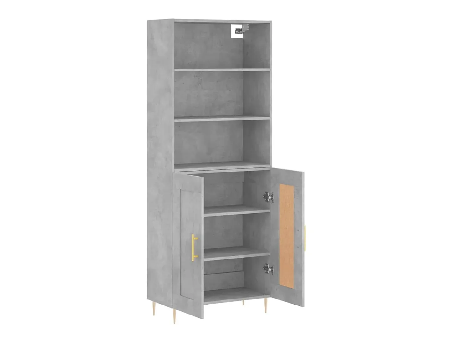 Aparador alto madera contrachapada gris hormigón 69,5x34x180 cm ES19598