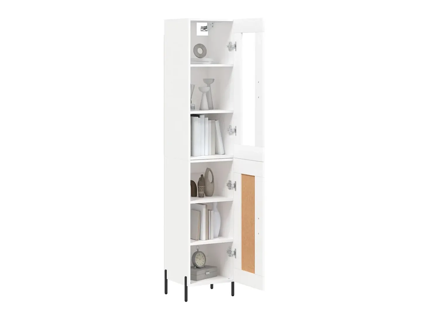 Aparador alto madera contrachapada blanco 34,5x34x180 cm ES11257