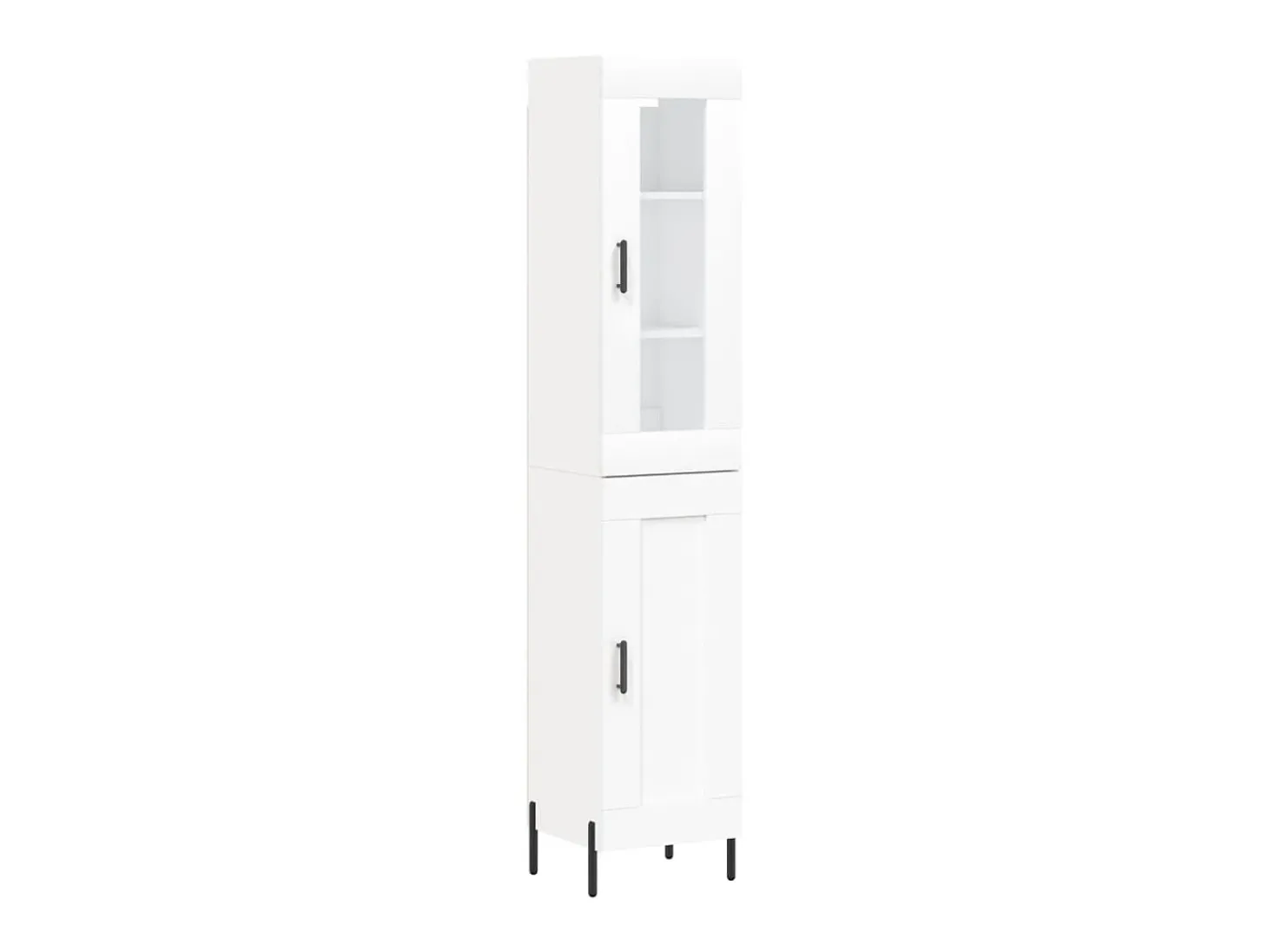 Aparador alto madera contrachapada blanco 34,5x34x180 cm ES11257
