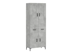 Aparador alto madera contrachapada gris hormigón 69,5x34x180 cm ES71911
