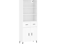 Aparador alto madera contrachapada blanco 69,5x34x180 cm ES46765