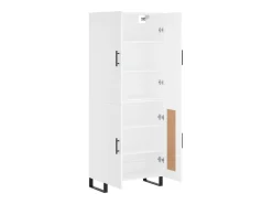 Aparador alto madera contrachapada blanco 69,5x34x180 cm