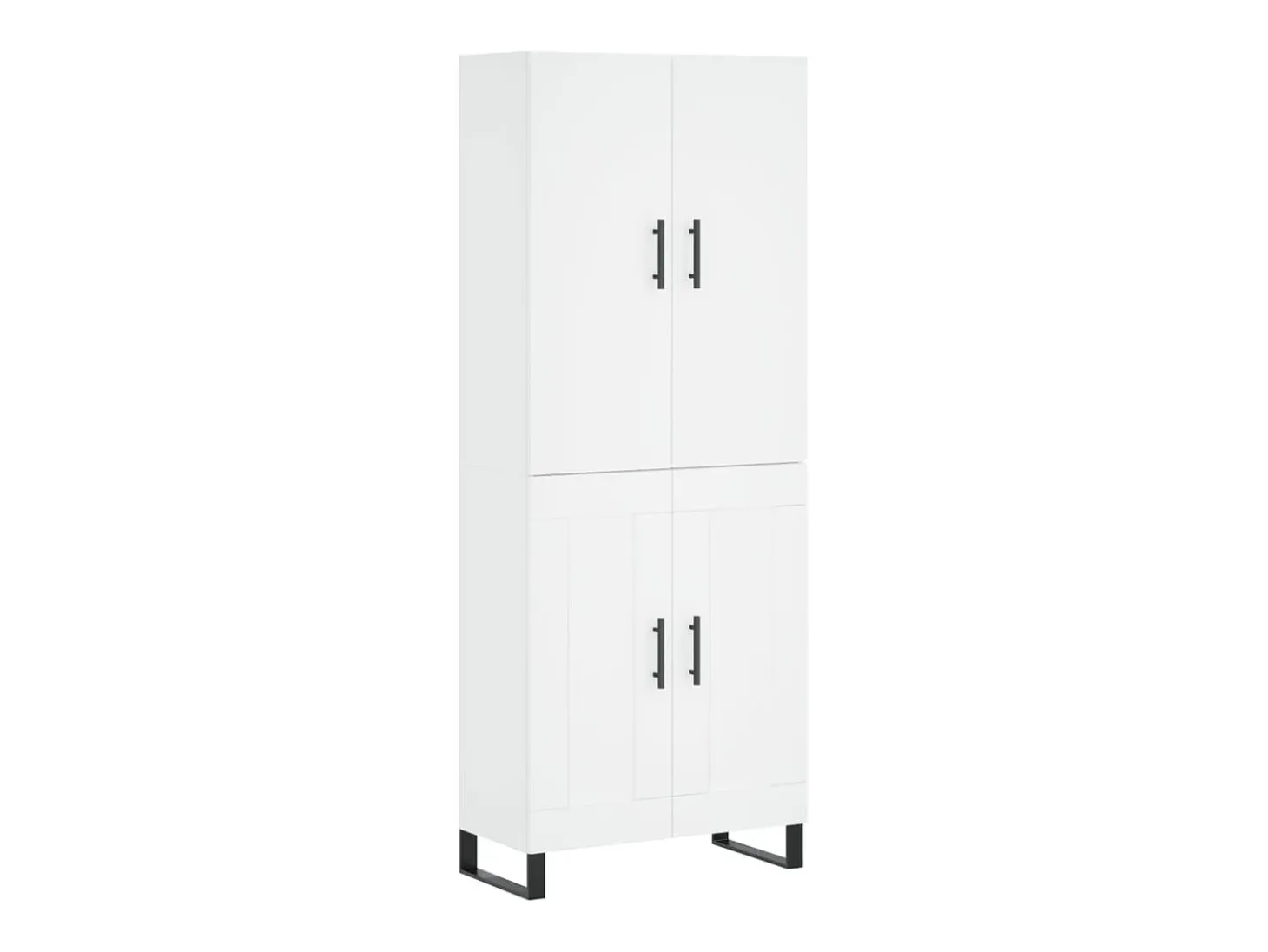 Aparador alto madera contrachapada blanco 69,5x34x180 cm