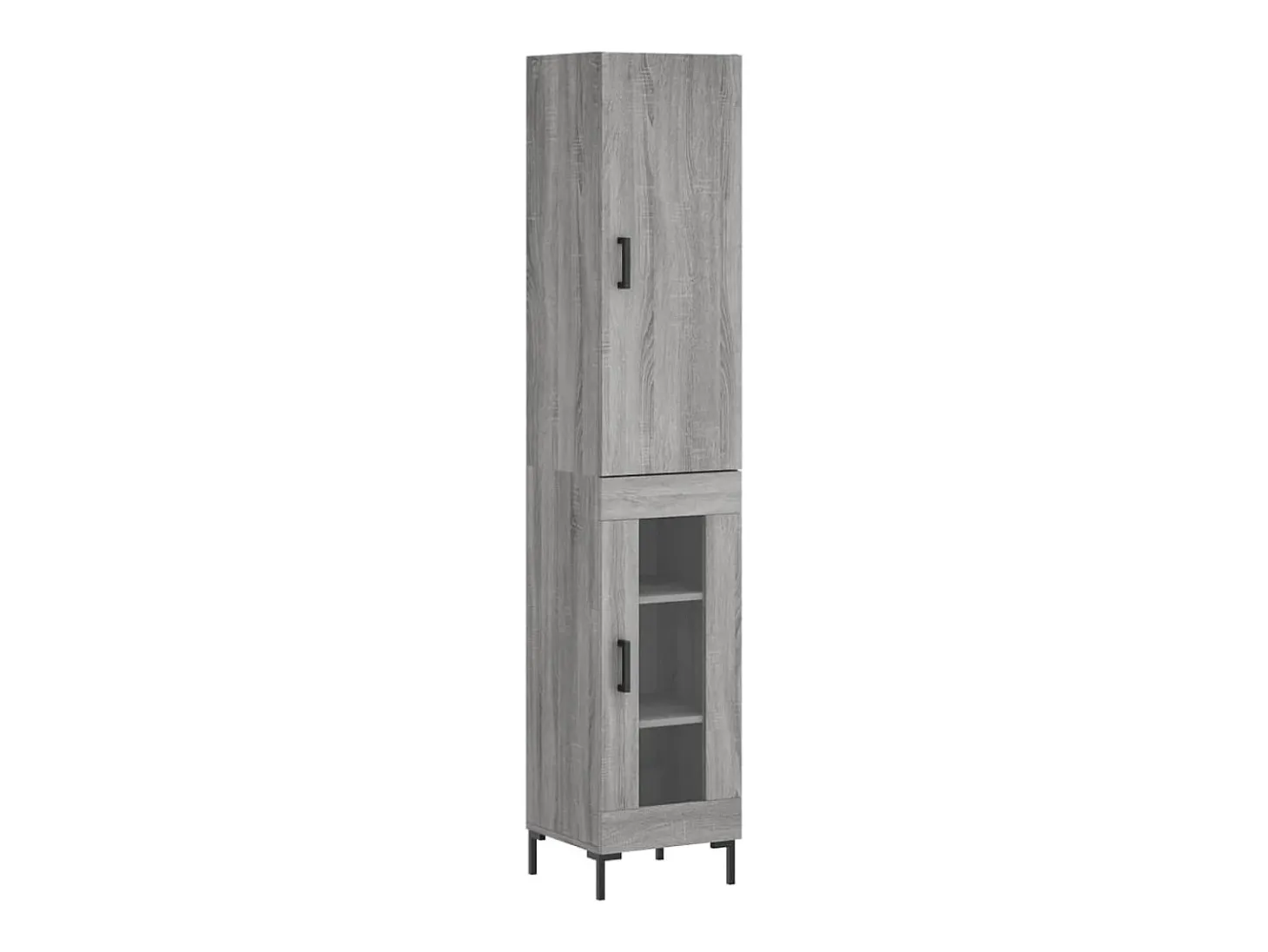 Aparador alto madera contrachapada gris Sonoma 34,5x34x180 cm