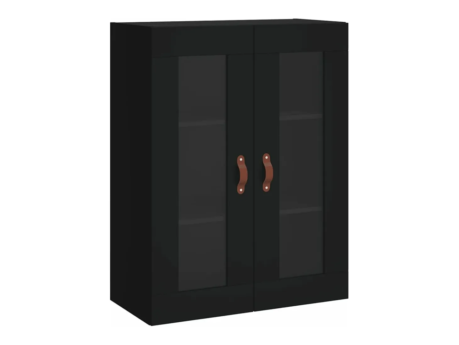 Aparador alto madera contrachapada negro 69,5x34x180 cm