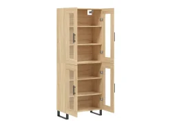 Aparador alto madera contrachapada color roble 69,5x34x180 cm ES848943