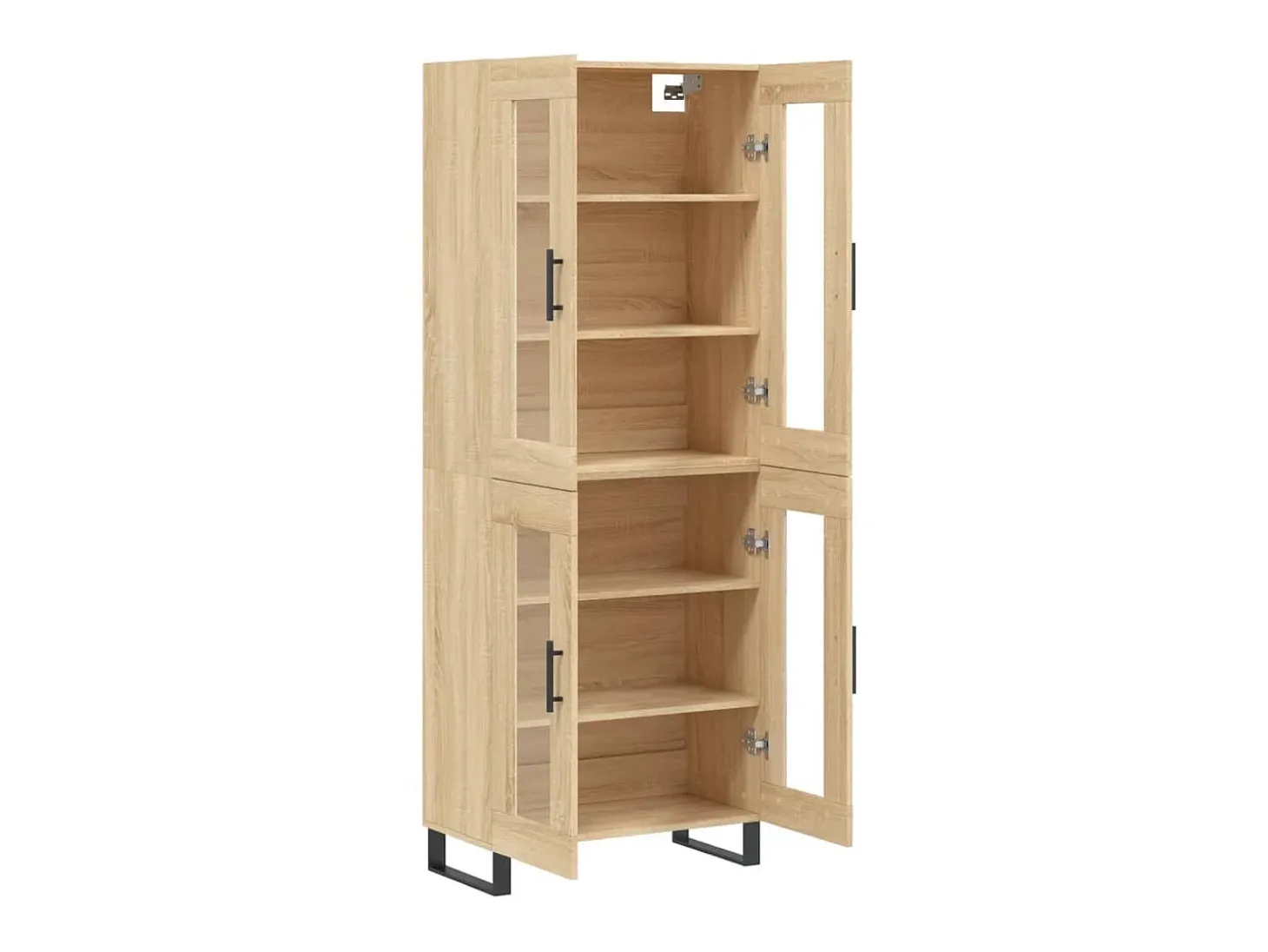 Aparador alto madera contrachapada color roble 69,5x34x180 cm ES848943