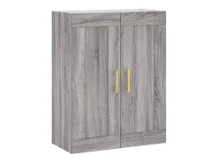Aparador alto madera contrachapada gris sonoma 69,5x34x180 cm ES199654