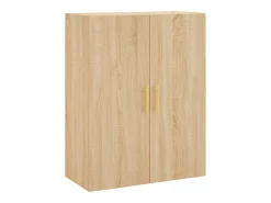 Aparador alto madera contrachapada color roble 69,5x34x180 cm