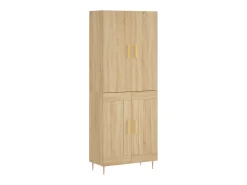 Aparador alto madera contrachapada color roble 69,5x34x180 cm