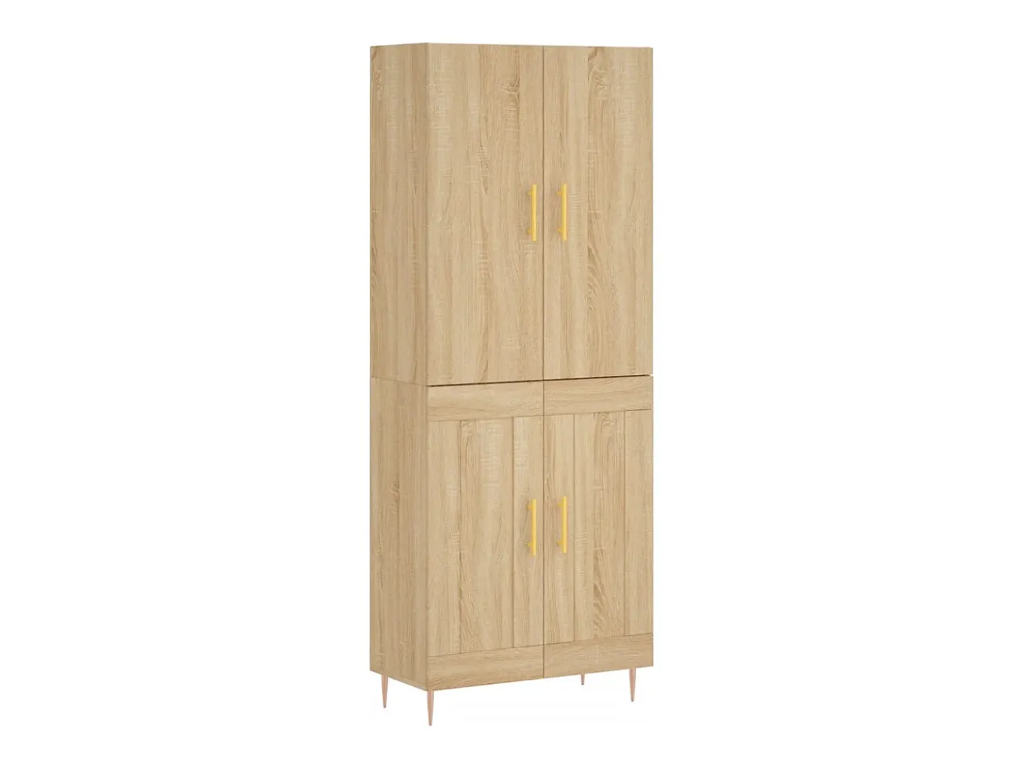 Aparador alto madera contrachapada color roble 69,5x34x180 cm