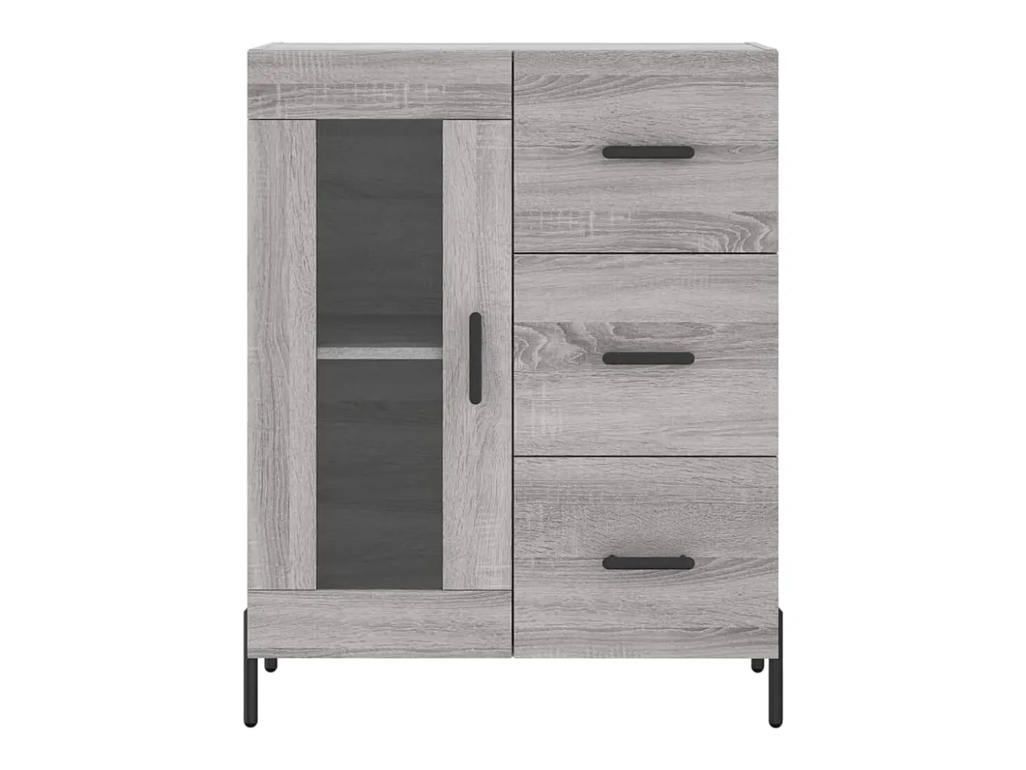 Aparador alto madera contrachapada gris sonoma 69,5x34x180 cm