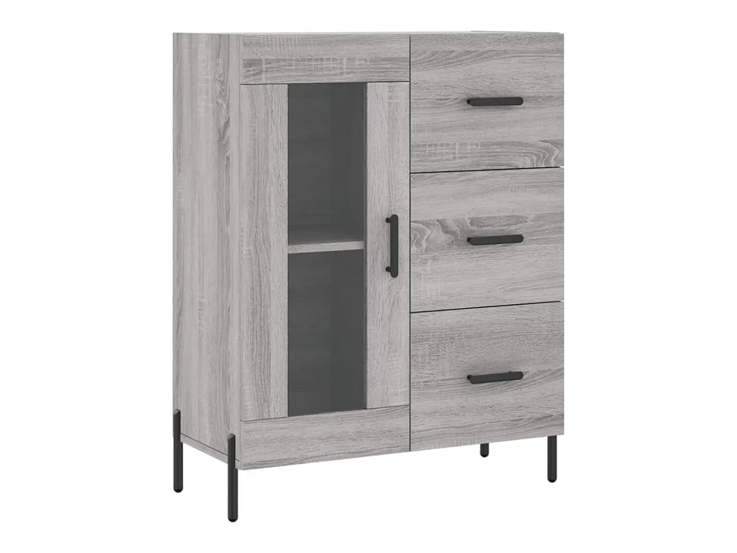 Aparador alto madera contrachapada gris sonoma 69,5x34x180 cm