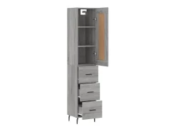 Aparador alto madera contrachapada gris Sonoma 34,5x34x180 cm ES88026