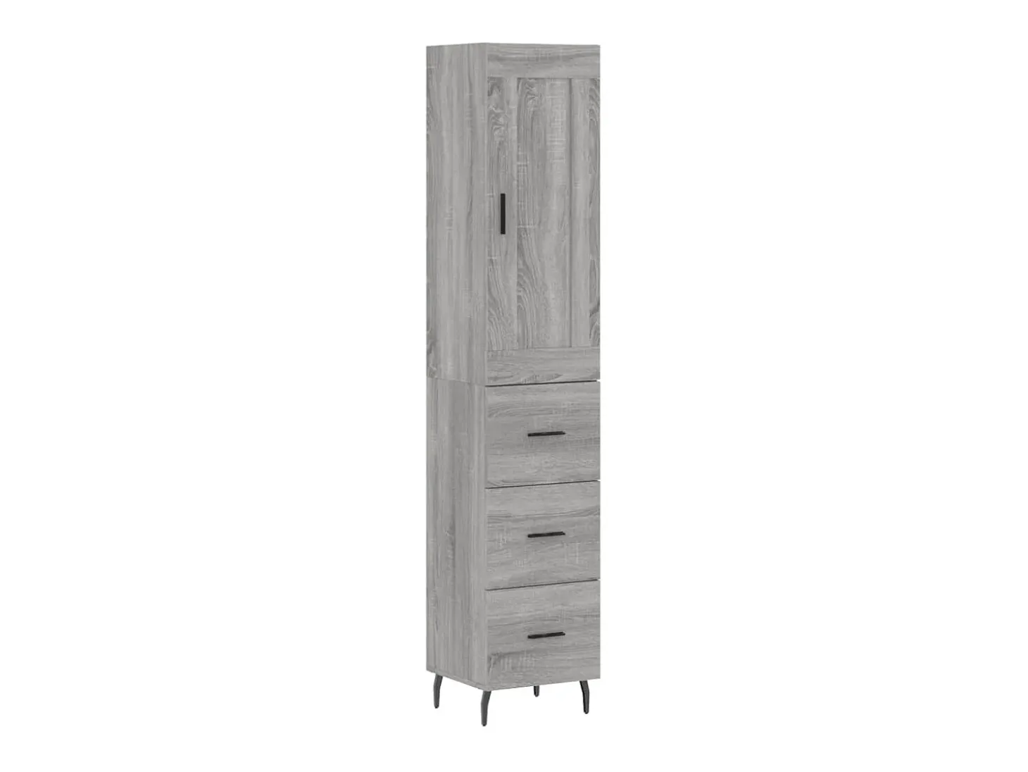 Aparador alto madera contrachapada gris Sonoma 34,5x34x180 cm ES88026