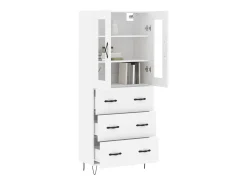 Aparador alto madera contrachapada blanco 69,5x34x180 cm