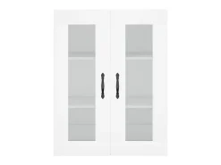 Aparador alto madera contrachapada blanco 69,5x34x180 cm