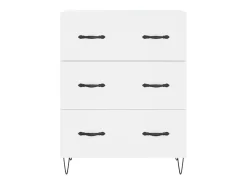 Aparador alto madera contrachapada blanco 69,5x34x180 cm