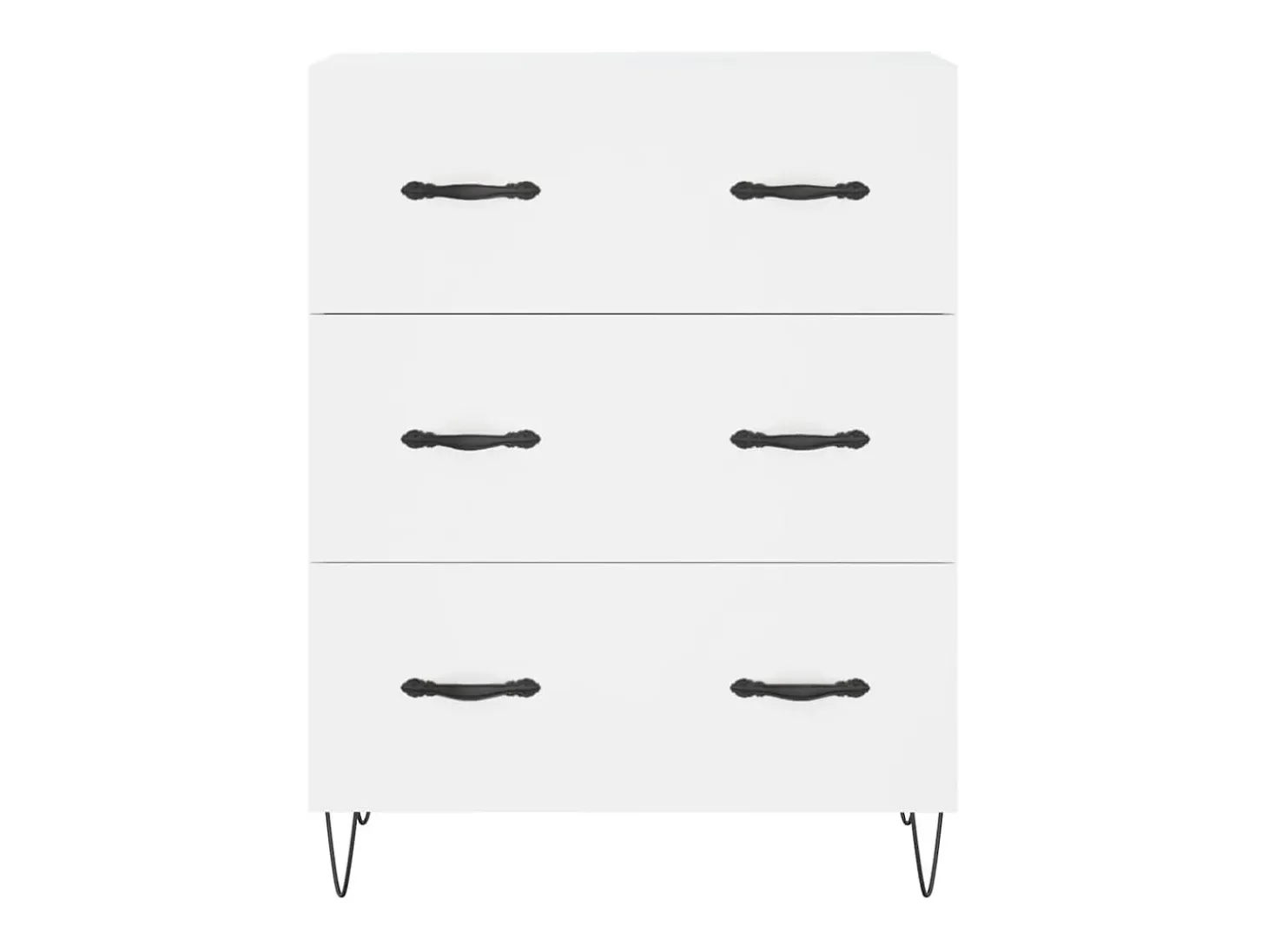 Aparador alto madera contrachapada blanco 69,5x34x180 cm