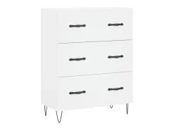 Aparador alto madera contrachapada blanco 69,5x34x180 cm