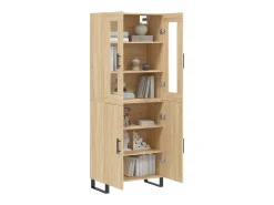 Aparador alto madera contrachapada color roble 69,5x34x180 cm