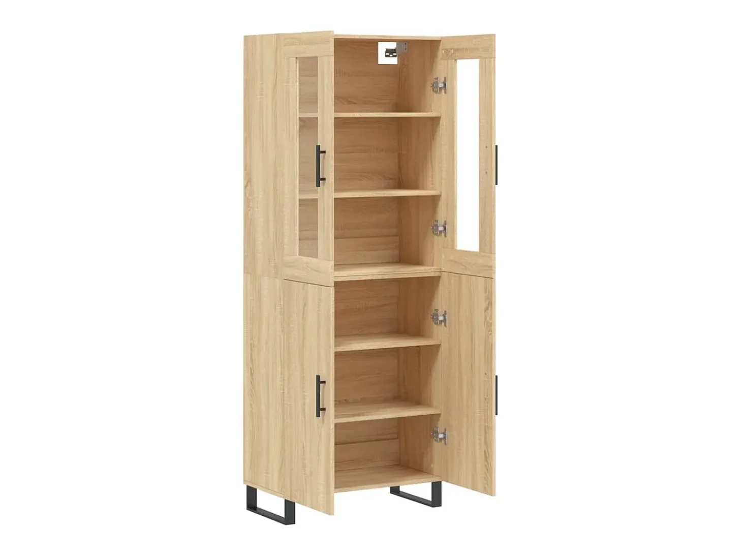 Aparador alto madera contrachapada color roble 69,5x34x180 cm