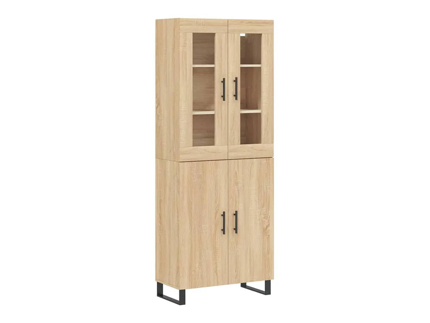 Aparador alto madera contrachapada color roble 69,5x34x180 cm