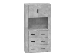 Aparador alto madera contrachapada gris hormigón ES655926