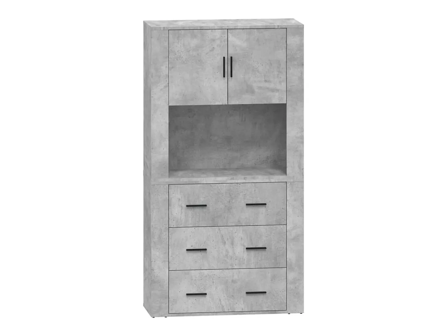 Aparador alto madera contrachapada gris hormigón ES655926