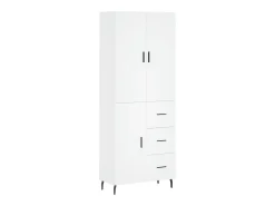 Aparador alto madera contrachapada blanco 69,5x34x180 cm ES29699