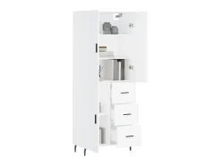 Aparador alto madera contrachapada blanco 69,5x34x180 cm ES29699