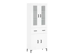 Aparador alto madera contrachapada blanco 69,5x34x180 cm ES76674