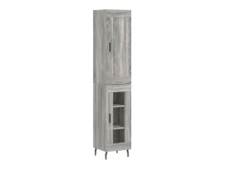 Aparador alto madera contrachapada gris Sonoma 34,5x34x180 cm