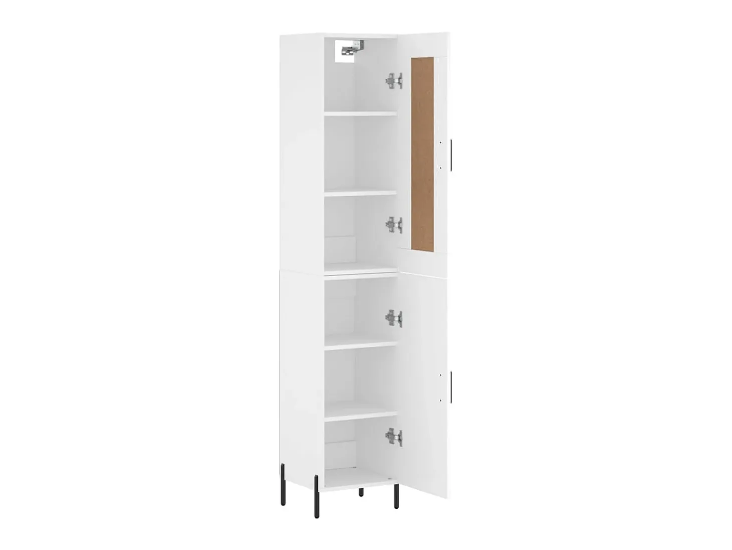 Aparador alto madera contrachapada blanco 34,5x34x180 cm ES20477