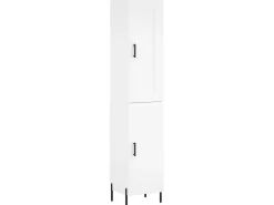 Aparador alto madera contrachapada blanco 34,5x34x180 cm ES20477