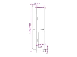 Aparador alto madera contrachapada gris Sonoma 34,5x34x180 cm