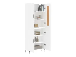 Aparador alto madera contrachapada blanco 69,5x34x180 cm ES74296
