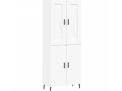 Aparador alto madera contrachapada blanco 69,5x34x180 cm ES74296