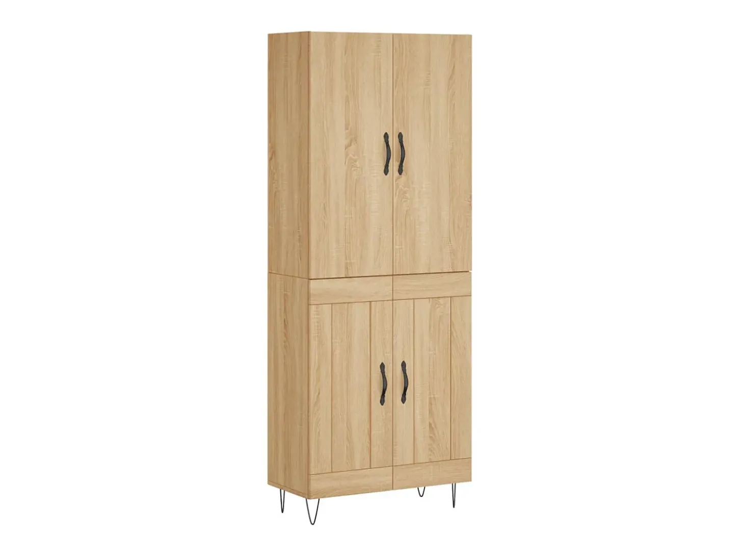 Aparador alto madera contrachapada color roble 69,5x34x180 cm ES94449